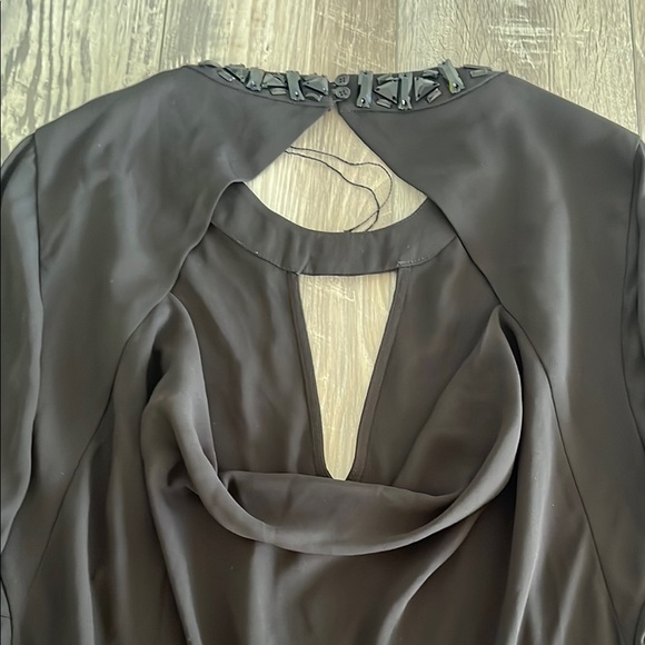 BCBGMaxAzria Black Embellished Cut Out Blouse - Picture 6 of 6